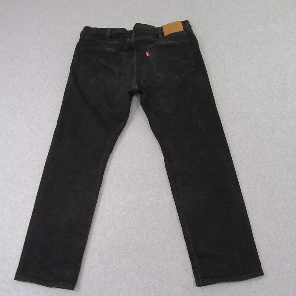 Levi's Mens Premium 502 Straight Leg Jeans 38 x‎ 30 Dark Black Stretch Red